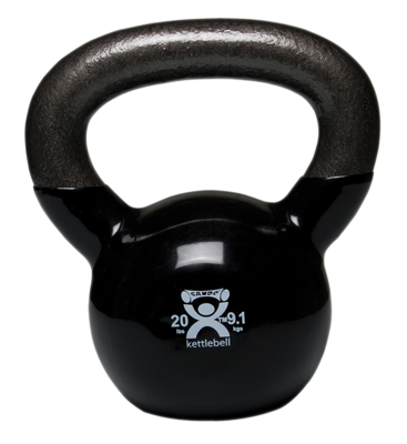 [10-3195] CanDo vinyl-coated kettlebell - Black - 20 lb