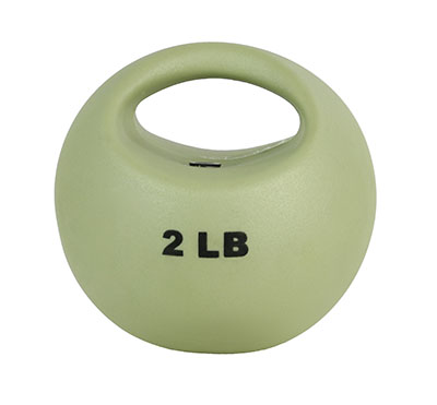 [10-3290] CanDo One Handle Medicine Ball - 2 lb - Tan