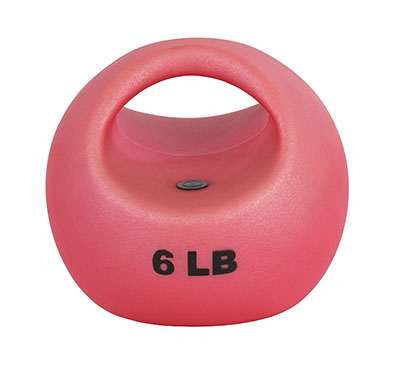 [10-3292] CanDo One Handle Medicine Ball - 6 lb - Red