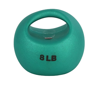 [10-3293] CanDo One Handle Medicine Ball - 8 lb - Green
