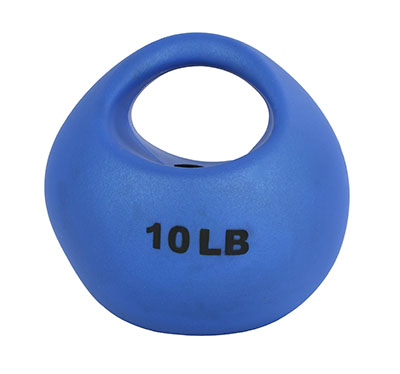 [10-3294] CanDo One Handle Medicine Ball - 10 lb - Blue