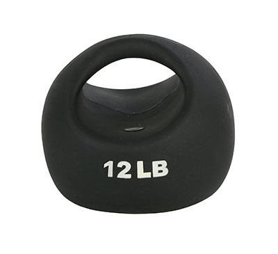 [10-3296] CanDo One Handle Medicine Ball - 12 lb - Black