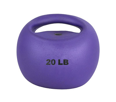 [10-3299] CanDo One Handle Medicine Ball - 20 lb - Purple