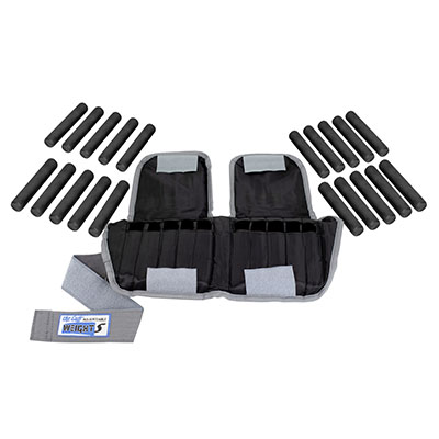 [10-3333-1] The Adjustable Cuff ankle weight - 20 lb - 20 x 1 lb inserts - Black - each