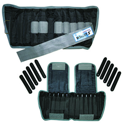 [10-3333-2] The Adjustable Cuff ankle weight - 20 lb - 20 x 1 lb inserts - Black - pair