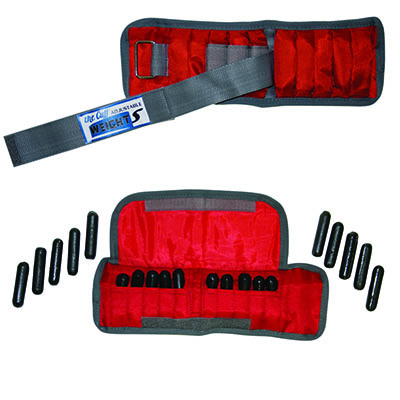 [10-3341-2] The Adjustable Cuff wrist weight - 4 lb - 20 x 0.2 lb inserts - Red - pair