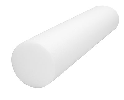 [30-2101-36] CanDo Foam Roller - White PE Foam - 6&quot; x 12&quot; - Round - Case of 36