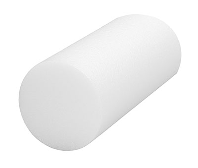[30-2103] CanDo Foam Roller - White PE foam - 4" x 12" - Round
