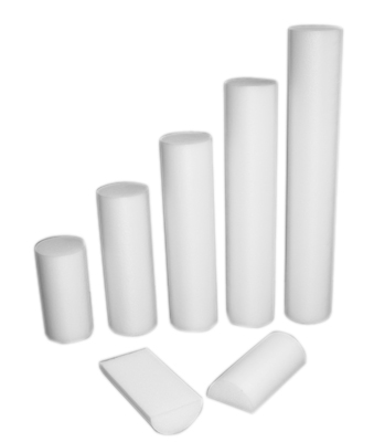[30-2111-72] CanDo Foam Roller - White PE foam - 6" x 12" - Half-Round - Case of 72