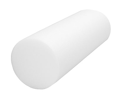 [30-2141] CanDo Foam Roller - White PE foam - 6" x 24" - Round
