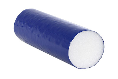 [30-2236] CanDo Foam Roller - PE foam, Blue TufCoat Finish - 4" x12" - Round