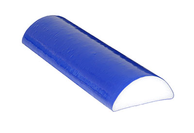 [30-2246] CanDo Foam Roller - PE foam, Blue TufCoat Finish - 4" x 12" - Half-Round