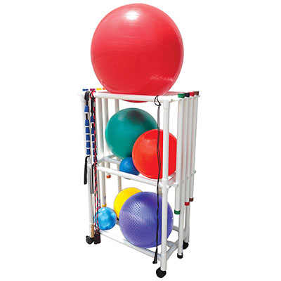 [20-4266] Ball Rack and Weight Bar Mobile Combo Cart