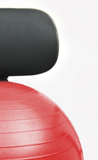 [30-1790R] CanDo Ball Chair - Metal - Mobile - with Back - no Arms - with 22" Red Ball