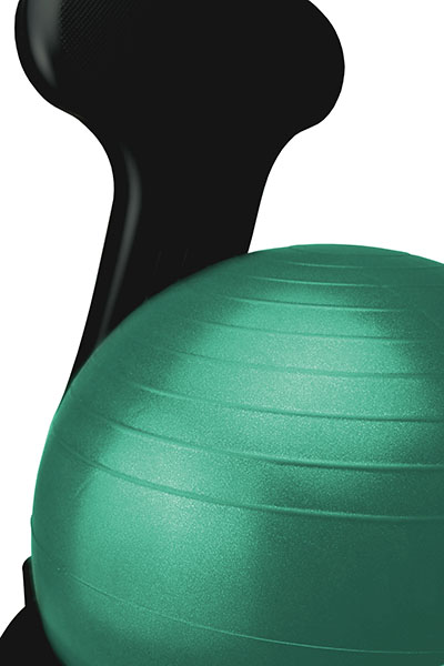 [30-1792G] CanDo Ball Chair - Plastic - Mobile - with Back - Adult Size - with 22" Green Ball