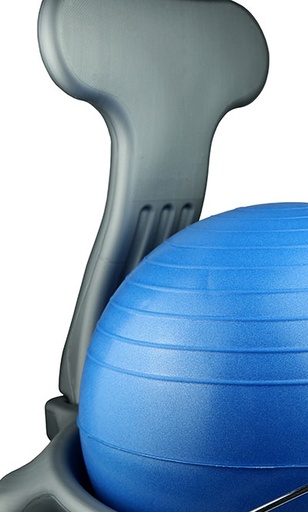 [30-1795B] CanDo Ball Chair - Plastic - Mobile - with Back - Child Size - with 15" Blue Ball