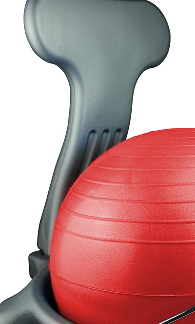 [30-1795R] CanDo Ball Chair - Plastic - Mobile - with Back - Child Size - with 15" Red Ball