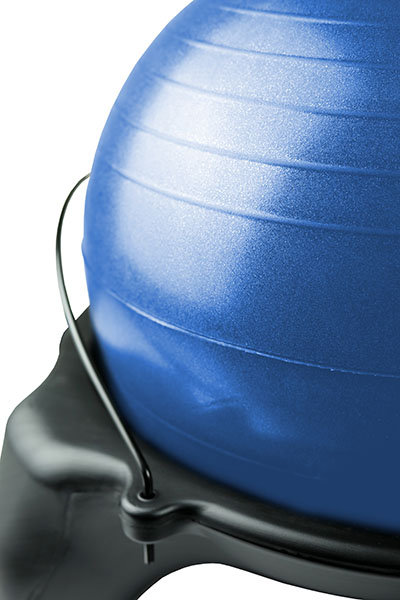 [30-1796B] CanDo Ball Stool - Plastic - Mobile - No Back - Adult Size - with 22" Blue Ball