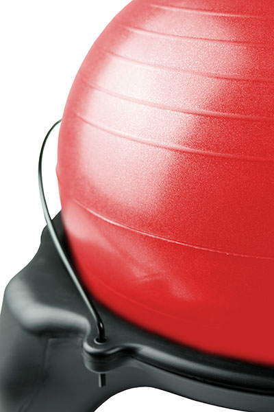 [30-1796R] CanDo Ball Stool - Plastic - Mobile - No Back - Adult Size - with 22" Red Ball