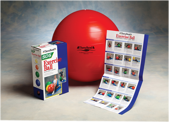 [30-1877B] TheraBand Inflatable Exercise Ball - Pro Series SCP - Red - 22" (55 cm), Retail Box