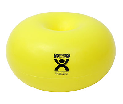 [30-1951] CanDo Donut Ball - Yellow - 18" Dia x 10" H (45 cm Dia x 25 cm H)