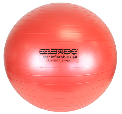 [30-1964] CanDo Inflatable Exercise Ball - Super Thick - Red - 30" (75 cm)