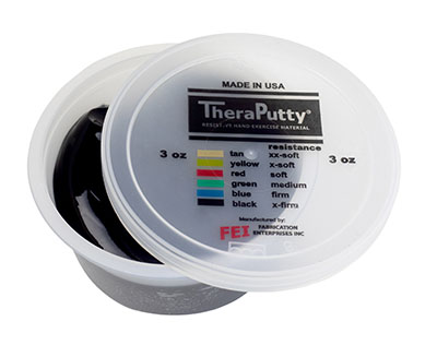 [10-1467] CanDo Theraputty Exercise Material - 3 oz - Black - X-firm