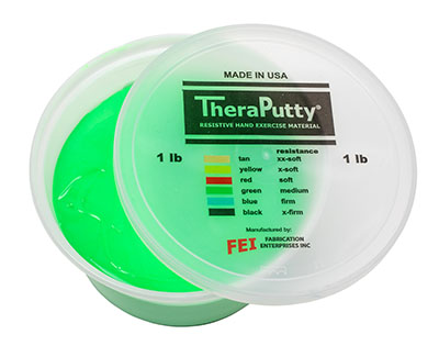 [10-2773] CanDo Scented Theraputty Exercise Material - 1 lb - Apple - Green - Medium