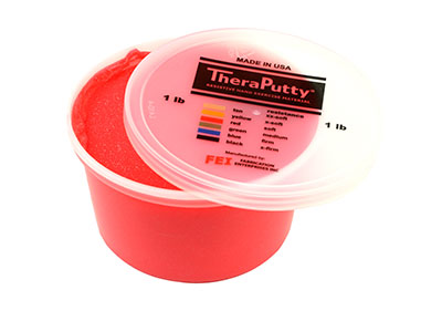 [10-2775] CanDo Sparkle Theraputty Exercise Material - 1 lb - Red - Soft