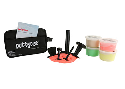 [10-2824] Puttycise Theraputty tool - 5-tool set with 4 x 1 lb putties, easy (tan-green), with bag