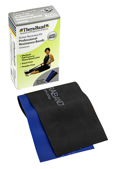 [10-1042] TheraBand Prescription pack, heavy, (blue and black) Latex Free band