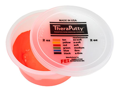 [71-0062] CanDo Theraputty Exercise Material - 2 oz - Red - Soft (set of 10)