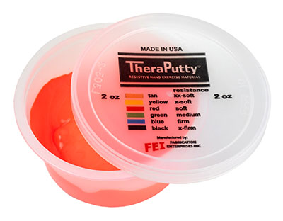 [71-0062] CanDo Theraputty Exercise Material - 2 oz - Red - Soft (set of 10)