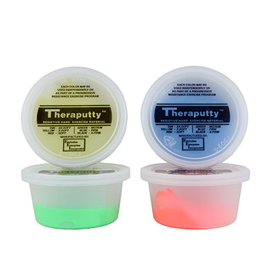 [10-1474] CanDo Theraputty Exercise Material - 2 oz - 4-piece set (yellow-blue)