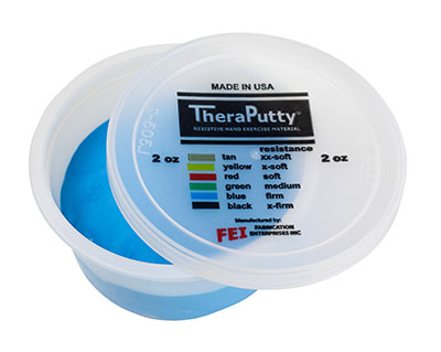 [10-2604] CanDo Antimicrobial Theraputty Exercise Material - 2 oz - Blue - Firm