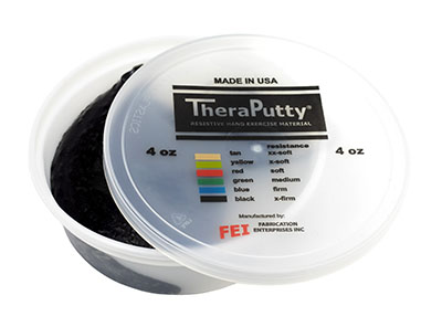 [10-2625] CanDo Antimicrobial Theraputty Exercise Material - 4 oz - Black - X-firm
