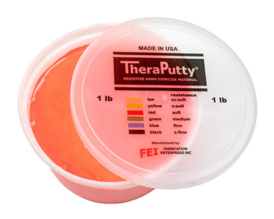 [10-2642] CanDo Antimicrobial Theraputty Exercise Material - 1 lb - Red - Soft