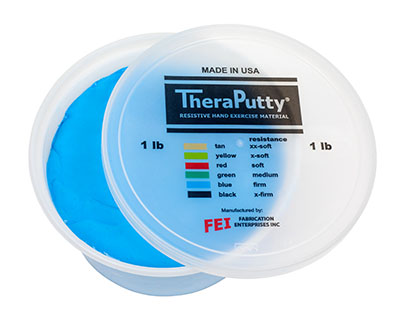 [10-2644] CanDo Antimicrobial Theraputty Exercise Material - 1 lb - Blue - Firm