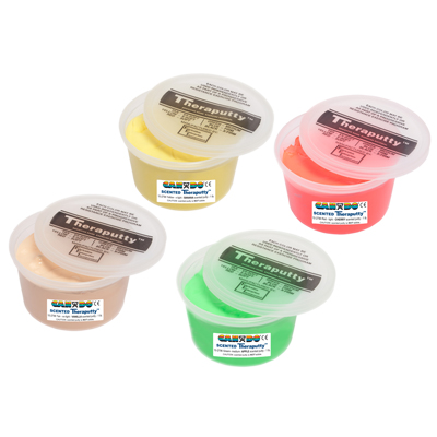 [10-2796] CanDo Scented Theraputty Exercise Material - 1 lb - 4-piece set (tan-green)