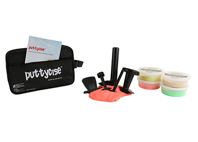 [10-2822] Puttycise Theraputty tool - 5-tool set with 4 x 6 oz putties, easy (tan-green), with bag