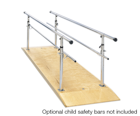 [15-4030] Parallel Bars, wood platform, height adjustable, 10' L x 30" W x 26" - 44" H