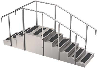 [15-4215] Whitehall, Stainless Steel Training Stairs, 120" x 35" x 60"