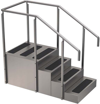 [15-4217] Whitehall, Stainless Steel Training Stairs, 65&quot; x 30&quot; x 60&quot;