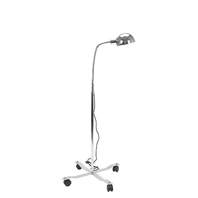 [17-1121] Gooseneck exam lamp, mobile base, 3-prong plug