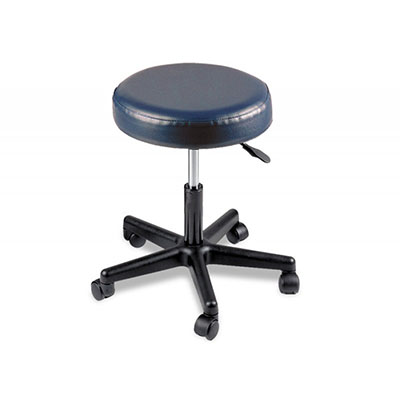 [07-7060] Pneumatic mobile stool, no back, 18&quot; - 22&quot; H, blue upholstery