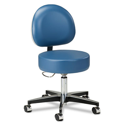 [2156-21] Clinton, Pneumatic Stool, D-lever, Backrest, 5-Leg