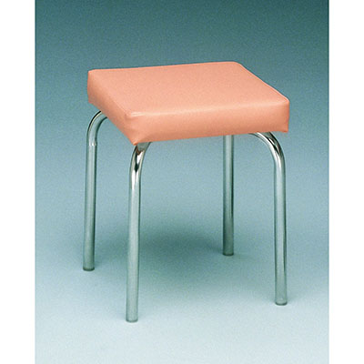 [16-1601] Stationary stool, no back, square top, 18" H, specify upholstery color