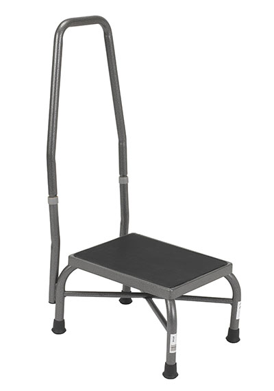 [43-1901] Heavy Duty Bariatric Footstool with Non-Skid Rubber Platform and Handrail