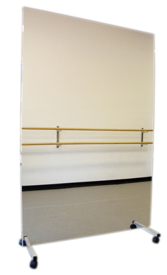 [19-1045] Glassless mirror, mobile caster base, vertical, 60" W x 96" H