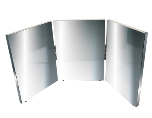 [19-1061] Glassless mirror, triple panel, 12" W x 16" H